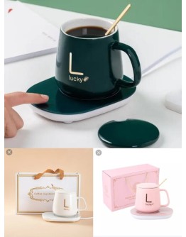 Чаша с котлон капак и лъжичка керамична с дръжка